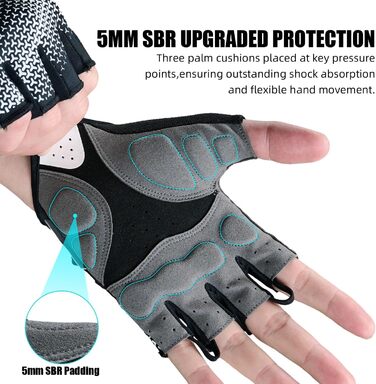 Велосипедні рукавички без пальців, з підкладкою, для гірського велосипеда, антиковзаючі, дихаючі, чорні, для чоловіків та жінок, розмір S