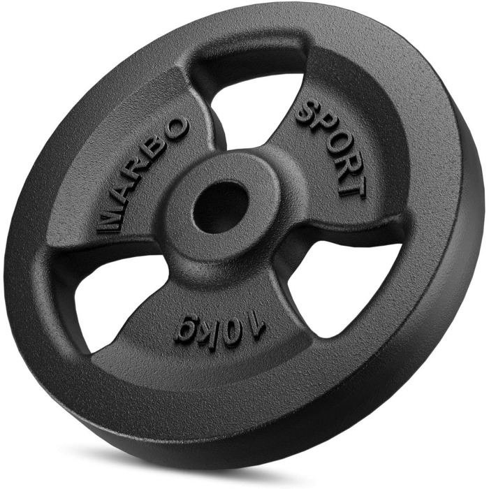 Набір чавунних дисків Marbo Sport Tri-Grip для штанги, Ø31 мм, 4×5 кг, 2×2,5 кг, 4×1 кг