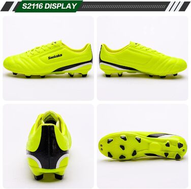 Дитячі футбольні бутси FG для хлопчиків та дівчаток, розмір 31 EU, S2116, лимонно-жовтий колір