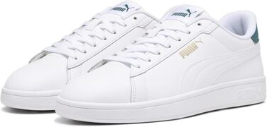 Кросівки PUMA Smash 3.0 L унісекс, білі з малахітовим та золотим кольором, розмір 42 EU