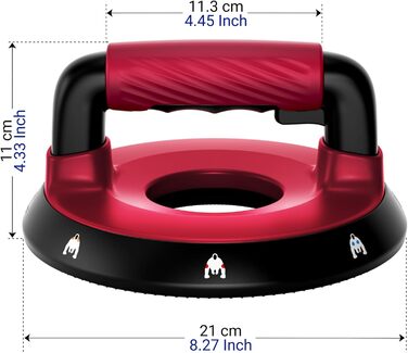 Регульовані бруси для віджимань 360° - тренажер для верхньої частини тіла для грудей, спини, плечей, біцепсів та трицепсів, знімні силіконові ручки, неслизькі гумові ніжки (червоний)