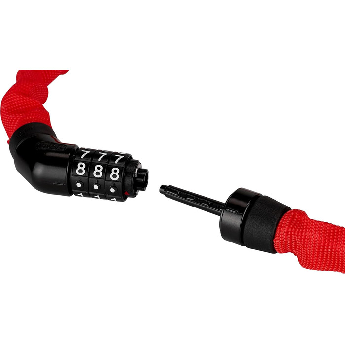 Ланцюговий замок ABUS Steel-O-Chain 4804C зі спеціальної сталі, кодовий, рівень безпеки 3 (Червоний, 75 см)