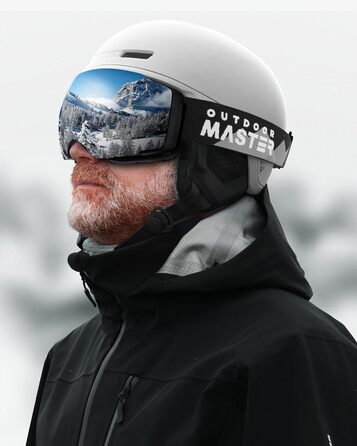 Захисний комплект OutdoorMaster MIPS: лижний шолом і маска PRO, регульований, для сноуборду та гірських лиж, чоловіків, жінок і підлітків, білий, розмір M