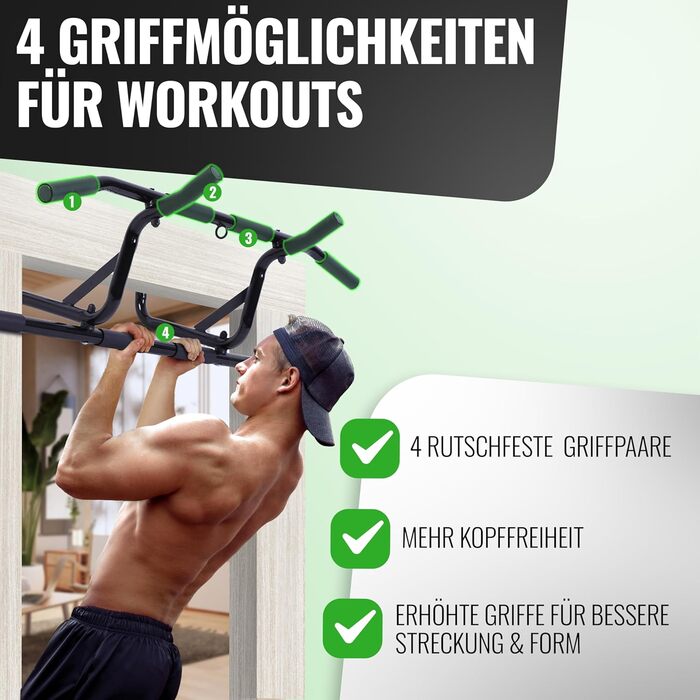 Климмер для дверного отвору без свердління, стабільний турнік для підтягувань та віджимань, з ременем для підтягувань, чорний, професійний, до 90 см