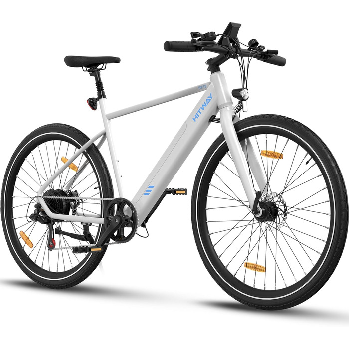 Електровелосипед HITWAY 27.5'' для міста і гір, 250W, 36В 12Аг знімний акумулятор, 7-швидкостей, для дорослих, запас ходу 45-80 км