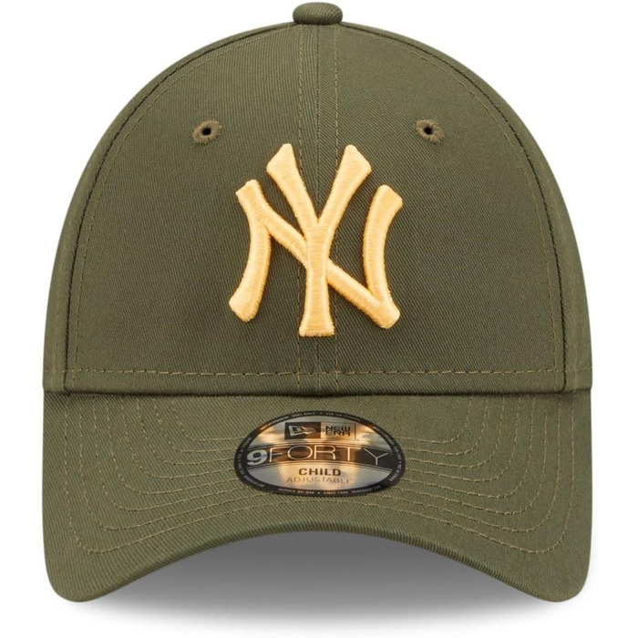 Кепка New Era New York Yankees MLB League Essential 9Forty, регульована, для дітей, оливковий, 6-12 років