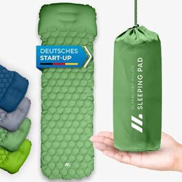 Каремат NORDMUT® Outdoor з ремкомплектом | Легкий туристичний килимок для кемпінгу та піших прогулянок - компактний, зелений