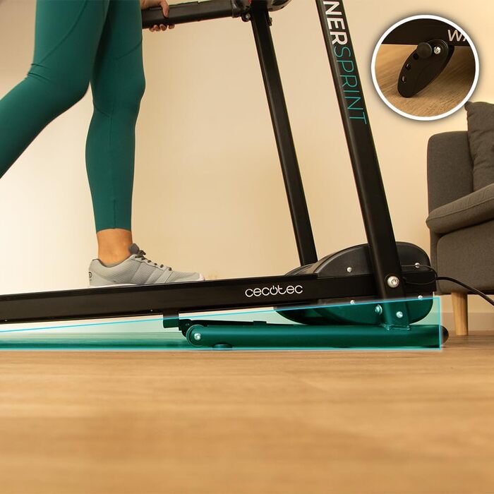 Біговий доріжки Cecotec DrumFit WayHome: нахил, масажний пояс, гантелі, широка бігова поверхня, 1-18 км/год, 12 програм