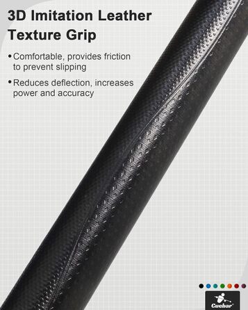 Набір київ для більяру CUEBAR (6 шт.) з 3D-рукояткою, 147,3 см. Підходить для чоловіків та жінок. Різні кольори (фіолетовий, червоний, зелений, блакитно-зелений, синій, чорний).