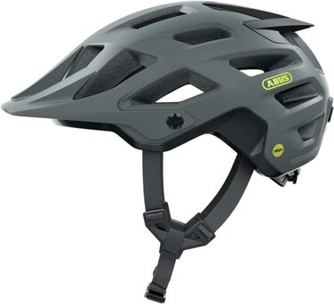 Велосипедний шолом ABUS Moventor 2.0 MIPS для MTB, сірий, універсальний, розмір L (57-61 см), захист від ударів, для гірського велосипеда