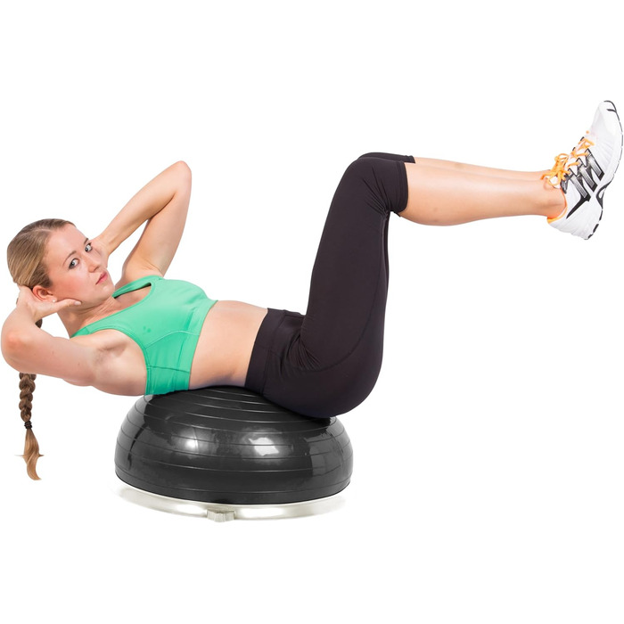 Дерев'яна баланс-дошка SportPlus з роликом та антиковзким покриттям, терапевтичний круїз із бічними ручками, тренажер рівноваги з ручками, віброплатформа для постави, реабілітація та йога Black/Sun з еластичними стрічками