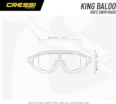 Дитяча маска для плавання та снорклінгу Cressi Baloo King, антифог, UV-захист, для дітей 7-15 років, аквамарин/білий