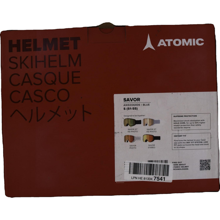 Гірськолижний шолом ATOMIC SAVOR для дорослих, унісекс, 360° Fit System, посилений захист від ударів, система вентиляції Aircon