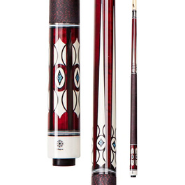 Професійний бильярдний кий Collapsar CH01 з м'яким кейсом, 147 см. Локшина з червоного акорну з кремовими наконечниками, чорне ірландське полотно, червоний грифель.