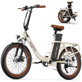 Електровелосипед OT16-2 для дорослих, складаний 20 дюймів, міський e-bike для ком'ютингу з Bluetooth, 3 режими, мотор 250W, знімний акумулятор 48V 17Ah