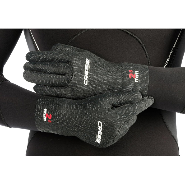 Рукавички Cressi High Stretch 2.5 мм для дайвінгу унісекс, неопрен, L (чорно-червоні)