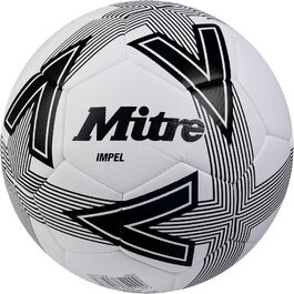 Футбольний м'яч Mitre Impel L30P біло-чорний, зносостійкий та стійкий до деформації
