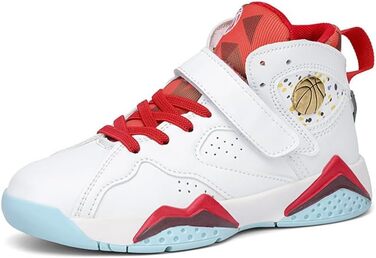 Баскетбольні кросівки Kinder: для хлопчиків та дівчаток, високі, антиковзаючі, унісекс (37 EU, білий)