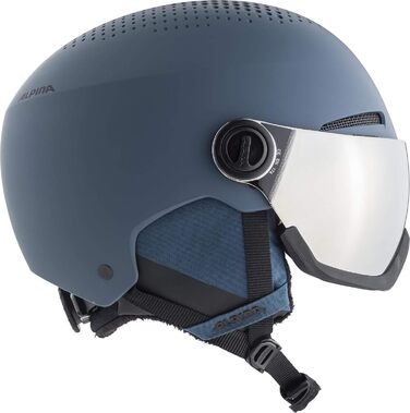 Лижний шолом ALPINA ARBER VISOR Q-LITE з контрастним візором, легкий, чорний матовий, для дорослих, 54-58 см