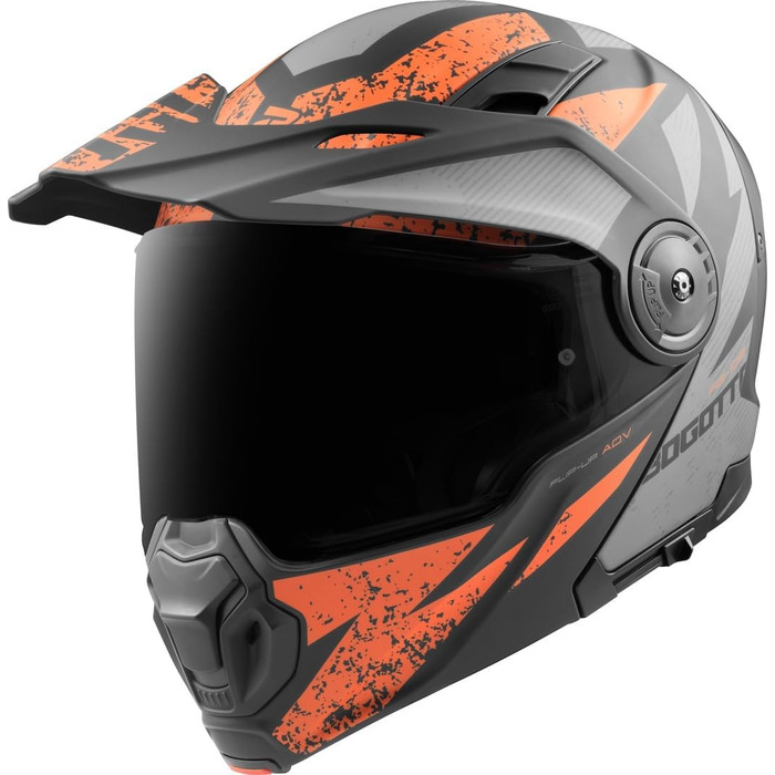 Шолом мотоциклетний Bogotto FG-102 Safari Enduro, склопластик, XXL, чорний/сірий/помаранчевий
