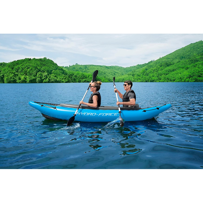 Надувний каяк Bestway Hydro-Force Cove Champion X2, 331x88x45 см, комплект з веслами і насосом