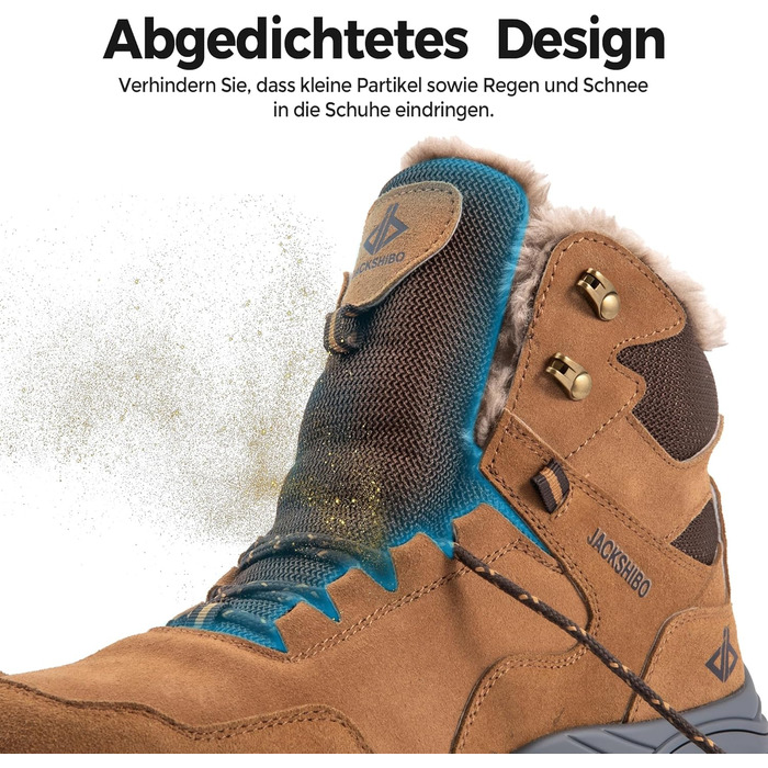 Зимові черевики JackShibo для чоловіків та жінок. Теплі, водонепроникні, з антиковзким покриттям. Зимові чоботи для активного відпочинку на природі. Розмір EU 43, колір коричневий.