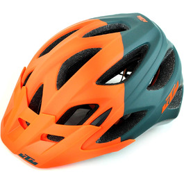 Велошолом KTM Factory Character 2021 з магнітною застібкою Fidlock, помаранчево-матовий/петрол, розмір 54-58 см