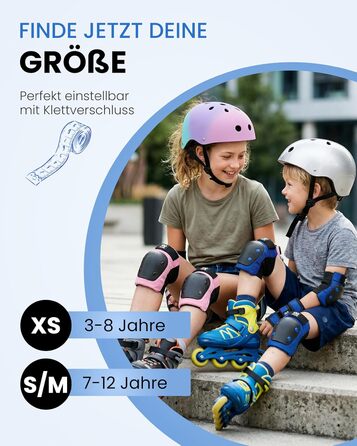 Захист для колін та ліктів 99FLIPS для дітей (3-12 років) - комплект для роликів, скейтборду, самокату - XS/S/M (Ocean Blue)