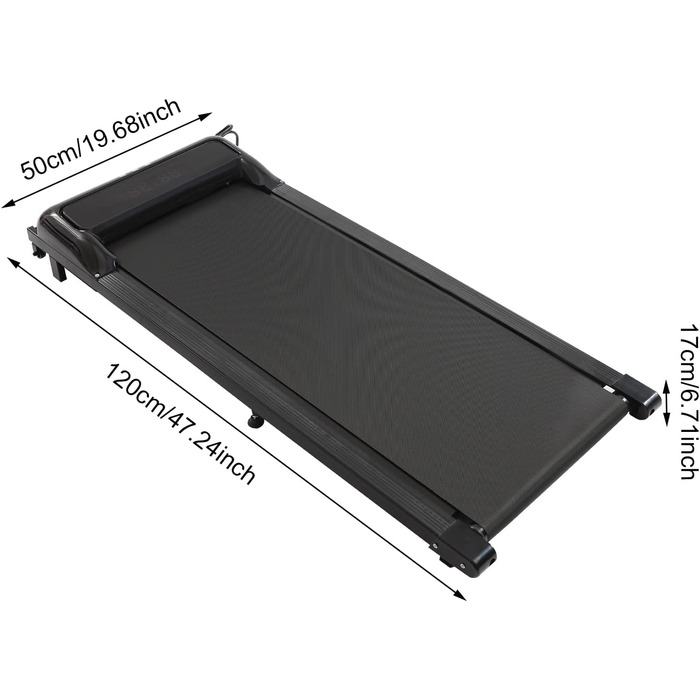 Доріжка Walking Pad для ходьби під стіл, компактна бігова доріжка для дому та офісу з LCD-дисплеєм і пультом, чорна