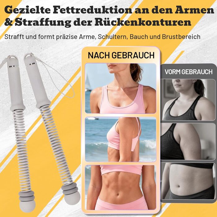 Бойова мотузка з навантаженням (без мотузки) - регульована бойова мотузка для дому, тиха мотузка без мотузки з силіконовими ручками для тренування всього тіла, спалювання жиру та силових тренувань (сіра)