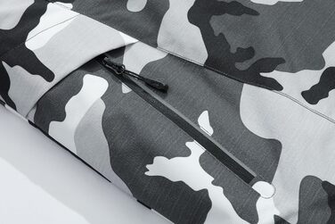 Чоловіча зимова куртка для сноуборду та лиж, водонепроникна, вітрозахисна, з капюшоном, камуфляж, чорний колір