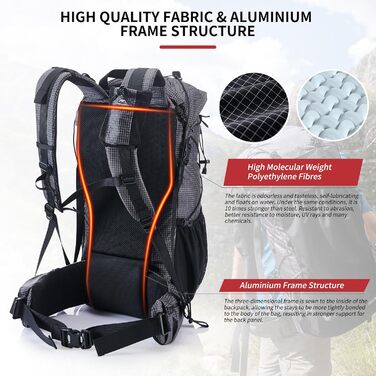 Туристичний рюкзак Naturehike Rock 60/40/20+5 л з внутрішнім каркасом для кемпінгу, подорожей та хайкінгу