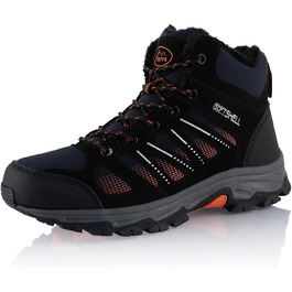Черевики для піших прогулянок Softshell для жінок та чоловіків, зимові, утеплені, розмір 38 EU, темно-синій, чорний, помаранчевий