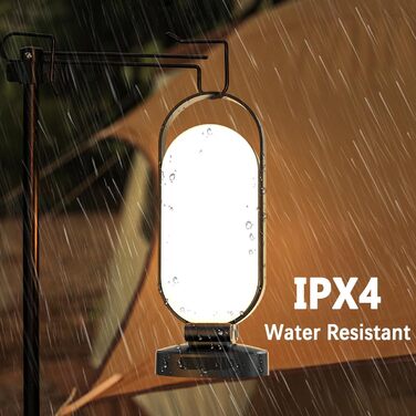 LED кемпінговий ліхтар Hapfish на акумуляторі, 5000mAh, сонячний, водонепроникний, для намету, чорний