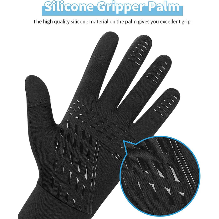 Велосипедні рукавички Lapulas з сенсорним екраном для чоловіків та жінок, чорні, XL