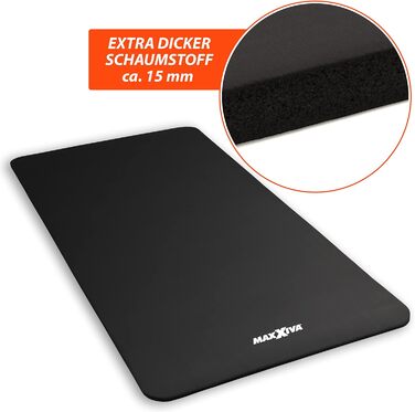 Фітнес-мат для йоги MAXXIVA 190x100x1,5 см, чорний, антиковзкий, без фталатів, з ременем для перенесення – гімнастичний, спортивний, тренувальний килимок
