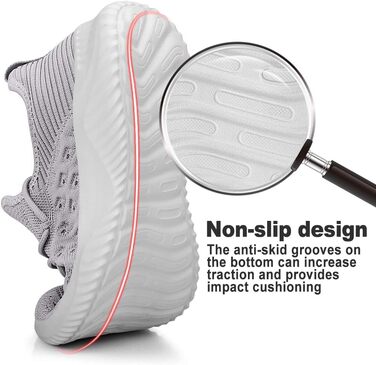 Чоловічі кросівки для бігу Feethit, сірі, дихаючі, легкі, зручні, з антиковзкою підошвою (44 EU)