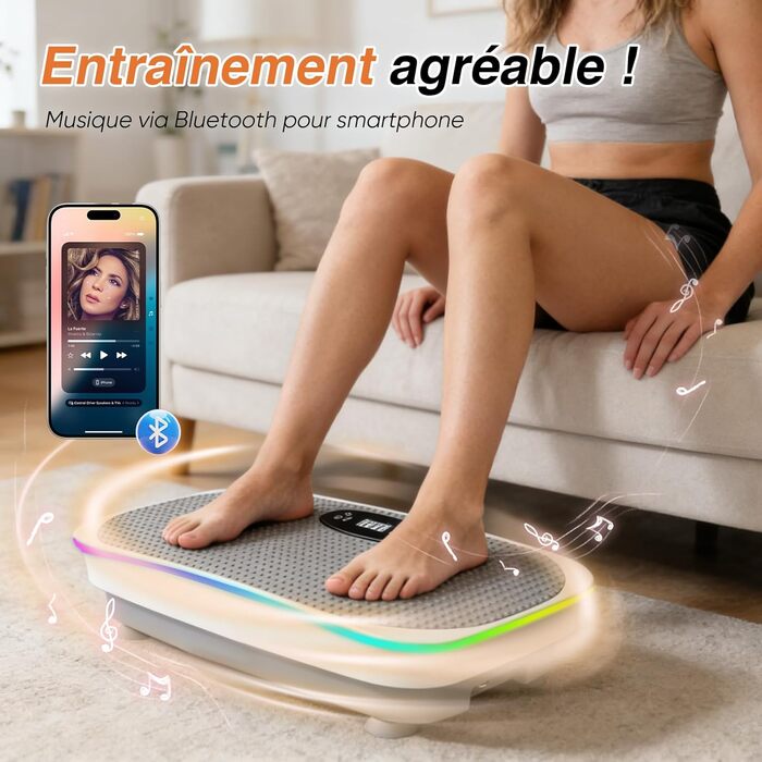 Віброплатформа для фітнесу вдома Rüttelplatte Sport 350LBS з Bluetooth, пультом та 4 гумовими стрічками