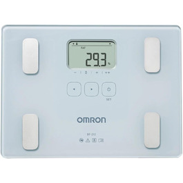 Цифрові ваги-аналізер OMRON BF212 для вимірювання ваги та жирової маси, з розрахунком індексу маси тіла (BMI), компактний дизайн