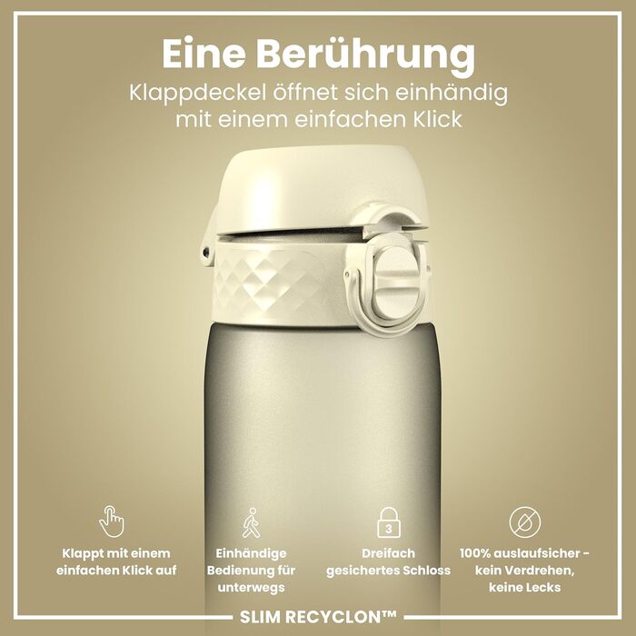 Ion8 Tritan пляшка для води, 500 мл, рожева, без BPA, з клапаном, для спорту, зручна, легко мити