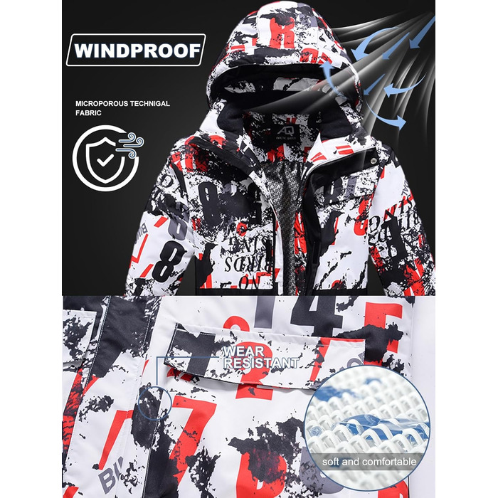 Сніговий костюм чоловічий HOUZONIY, комплект 2-х частин, XL, чорний