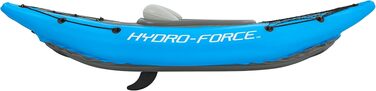 Надувний одномісний каяк Hydro-Force Cove Champion з веслом, помпою та сумкою для перенесення, синій