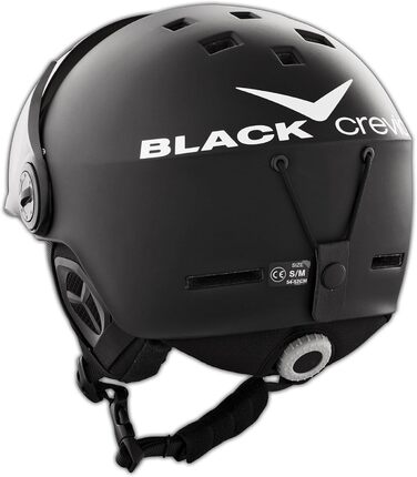 Шолом гірськолижний BLACK CREVICE Saalbach з візором (пілотський стиль) чорний/білий, унісекс, 58-61 см