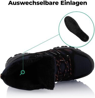 Черевики для піших прогулянок Softshell для жінок та чоловіків, зимові, утеплені, розмір 38 EU, темно-синій, чорний, помаранчевий