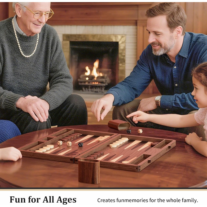 Преміум набір для гри в нарди з чорного горіха - розкішний дорожній набір (з кубиками та подвійниками)