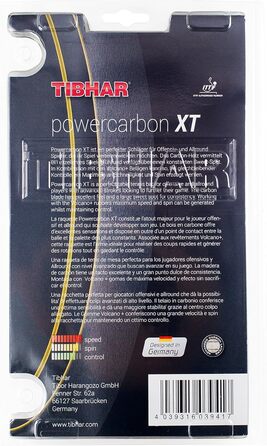 Ракетка для настільного тенісу Tibhar Powercarbon XT, професійна, ITTF, жовта