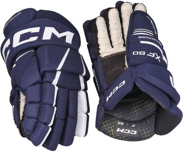 CCM Tacks XF80 Junior Хокейні рукавички для дітей, розмір 12 дюймів, темно-синій/білий