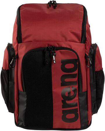 Рюкзак Arena Spiky III 45L для плавання, спорту та відпочинку. Водовідштовхуючий, з відділенням для мокрого одягу. NS Crimson/Black