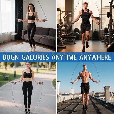 Стрибкове канат MOGOLD зі швидкими пружинами та вагами, змінні 2 мм та 5 мм подвійні канати, система швидкого кріплення для CrossFit, Double Unders, HIIT – регульоване 3–3 м швидке канат для чоловіків/жінок/дітей, чорний