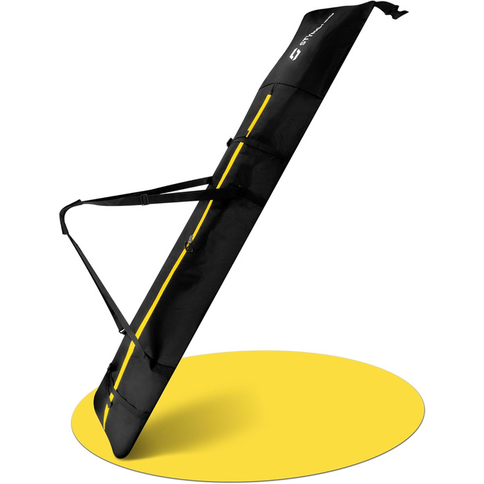 Сумка для лиж STYNGARD Helsinki з ролтопом (140-200 см) - міцна, з якісними замками, чорно-жовта